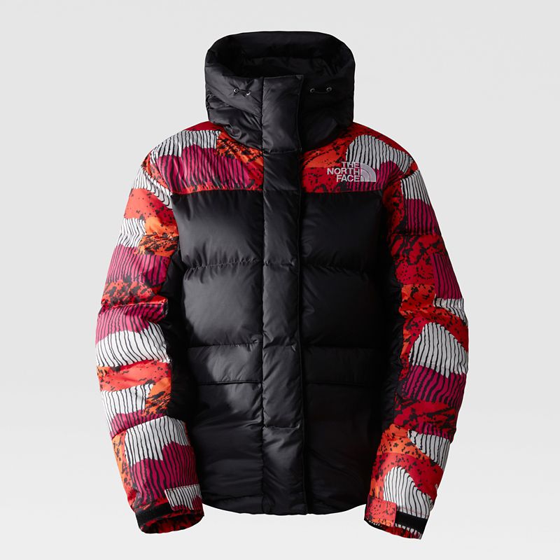 The North Face Women's Himalayan Down Parka Fiery Red Abstract Yosemite Print-tnf Black