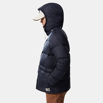 north face long black down coat