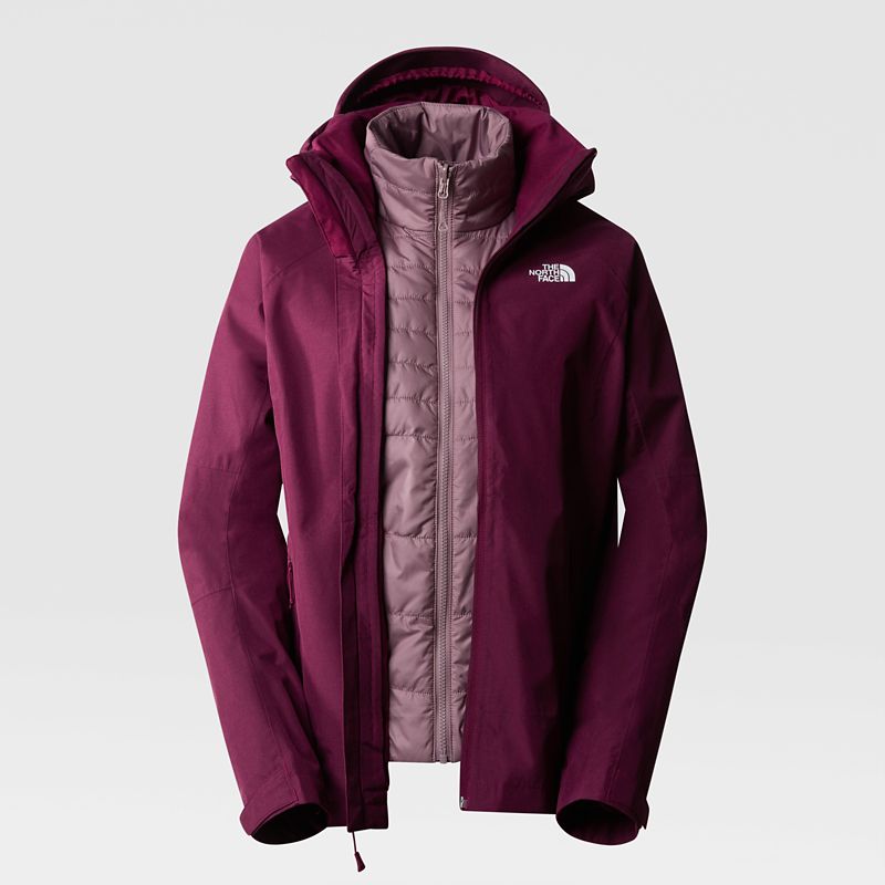 The North Face Women's Inlux Triclimate Jacket Boysenberry Dark Heather-fawn Grey