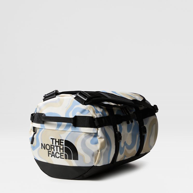 The North Face Base Camp Duffel - Small White Dune Wavy Lines Print-tnf Black One
