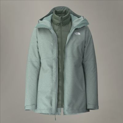 The North Face Women&#39;s Hikesteller Triclimate Jacket Dark Sage White Heather-pine Needle-npf Size XL