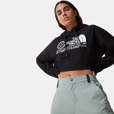 cropped north face hoodie
