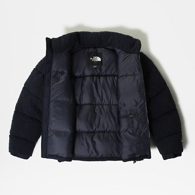 black and white north face puffer jacket