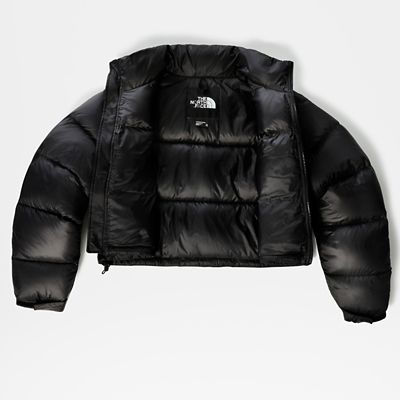 black leather north face jacket