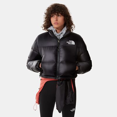 womens black cropped north face jacket