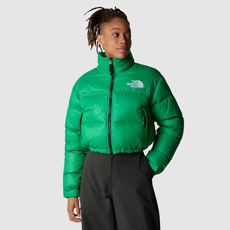 The North Face Nuptse Kurze Jacke Für Damen Optic Emerald 