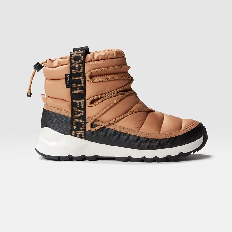 The North Face Women's Thermoball™ Waterproof Lace Up Winter Boots Almond Butter/tnf Black