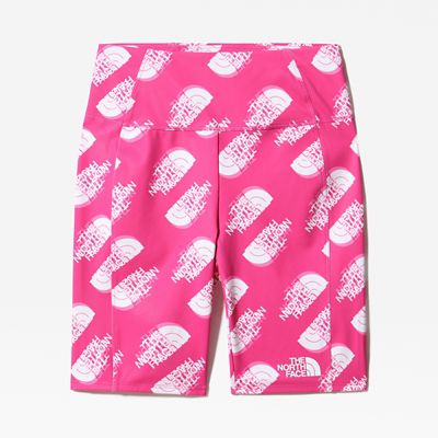 The North Face Girls' Never Stop Printed Bike Shorts. 1