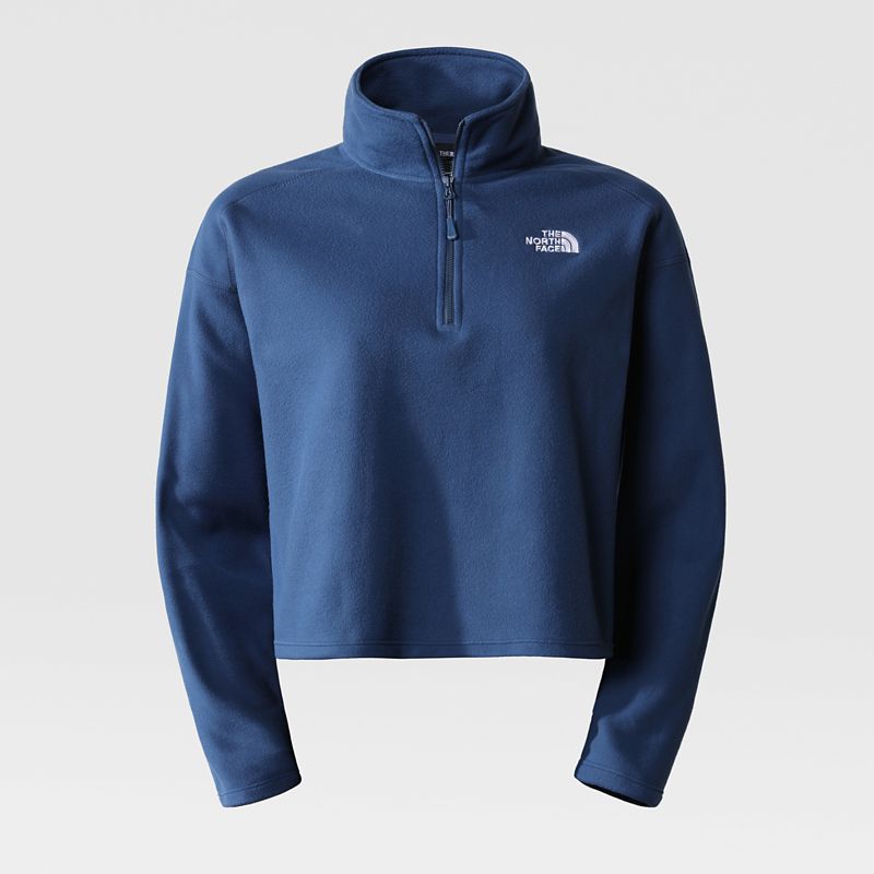 The North Face Women's 100 Glacier Cropped ¼ Zip Fleece Shady Blue