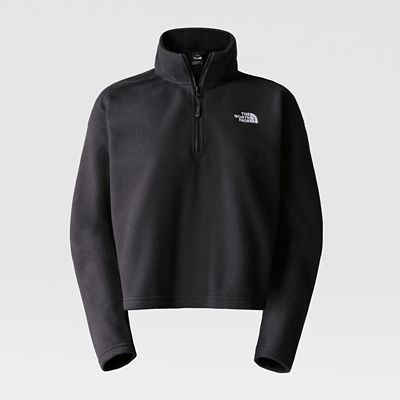 The North Face 100 Glacier 1/4 zip cropped fleece in pink