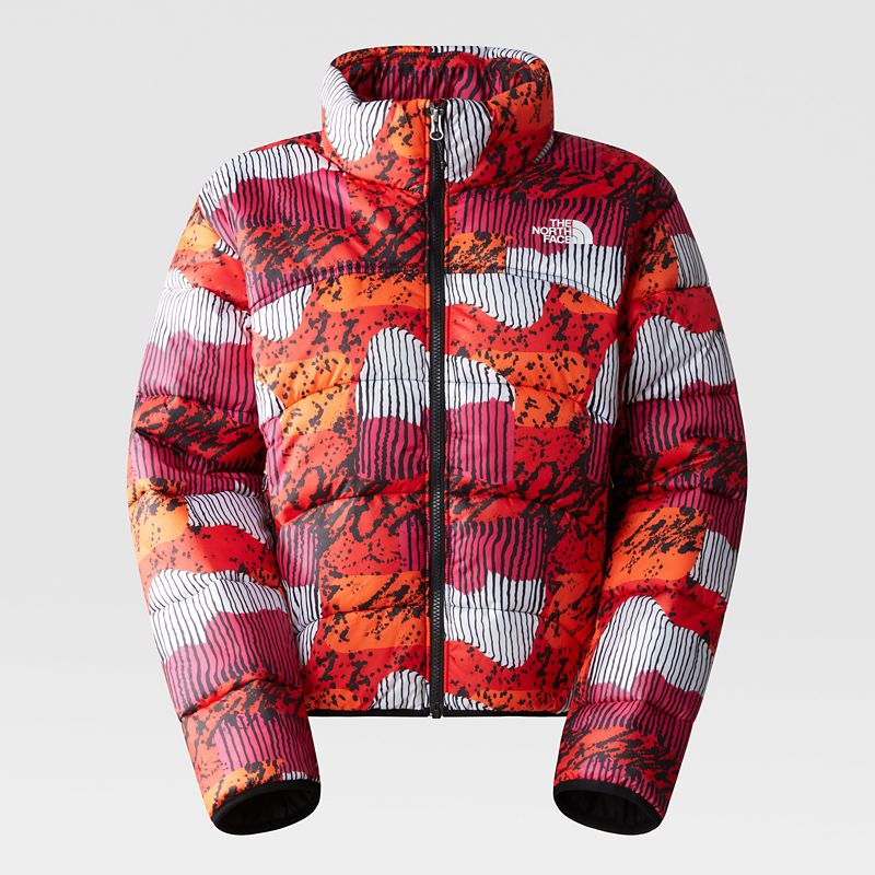 The North Face Chaqueta Acolchada Con Relleno Sintético 2000 Para Mujer Fiery Red Abstract Yosemite Print 