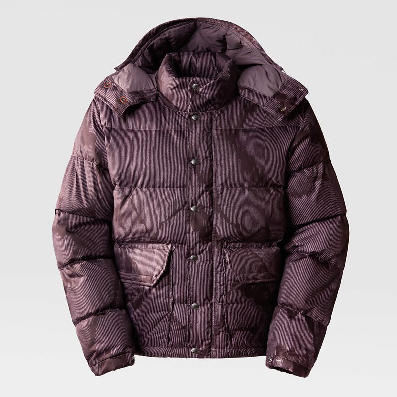 The North Face Men's '71 Sierra Down Short Jacket Fawn Grey Engraved Mountain Print