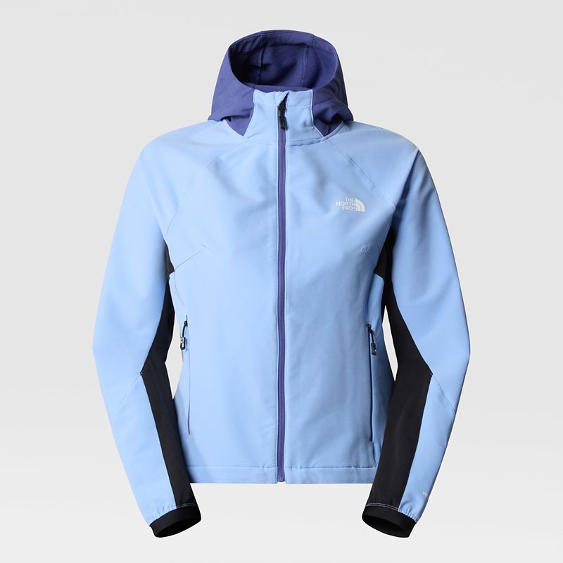 The North Face Women's Athletic Outdoor Softshell Hoodie Collar Blue-tnf Black-cave Blue