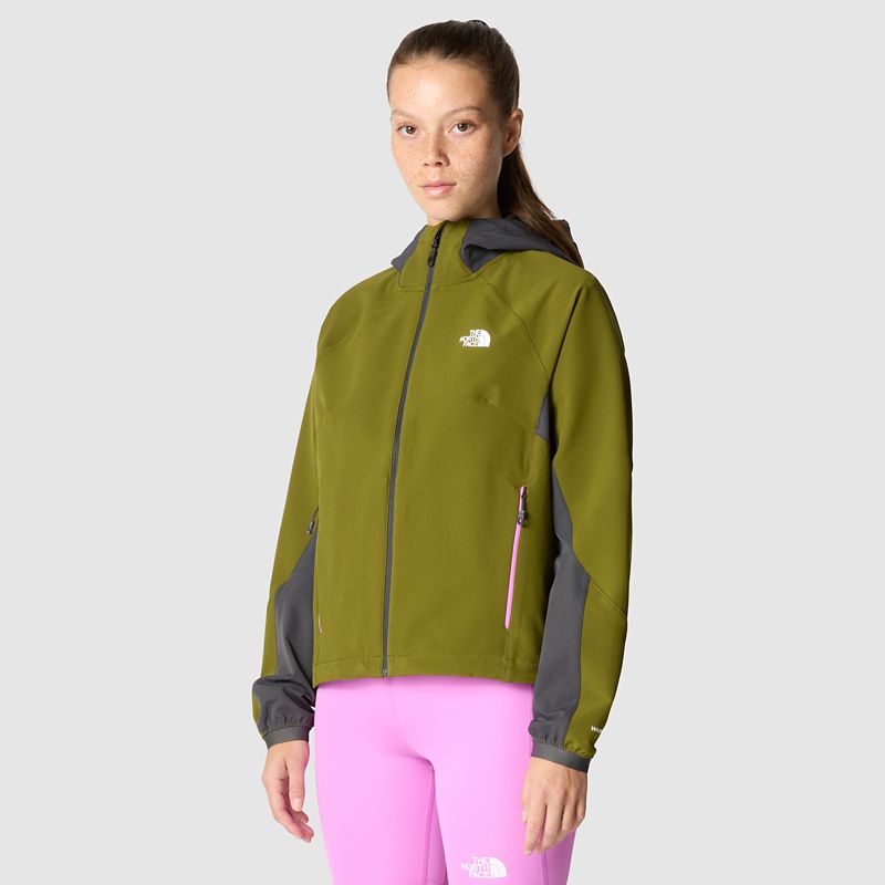The North Face Women's Athletic Outdoor Softshell Hooded Jacket Forest Olive-asphalt Grey