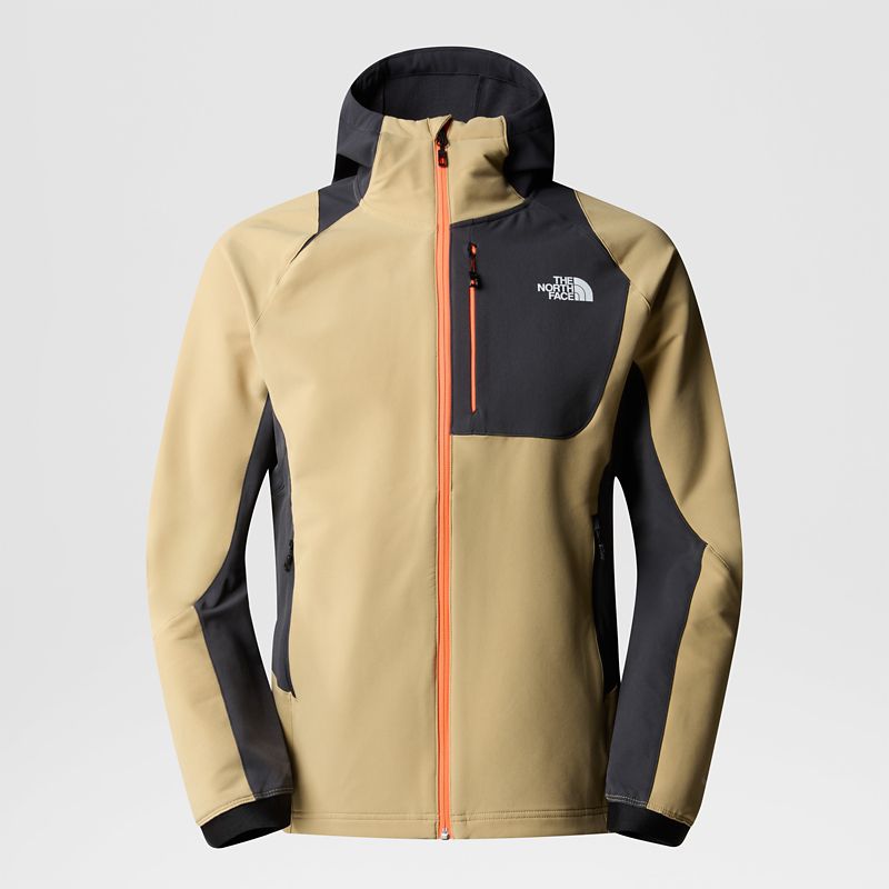 The North Face Men's Athletic Outdoor Softshell Hooded Jacket Khaki Stone-asphalt Grey