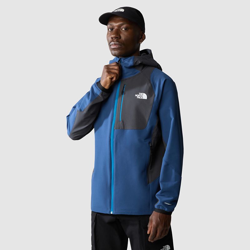 The North Face Men's Athletic Outdoor Softshell Hooded Jacket Shady Blue - Tnf Black