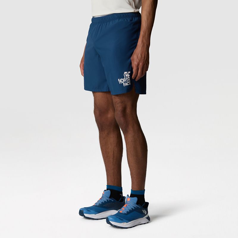 The North Face Men's Limitless Running Shorts Shady Blue-white Dune