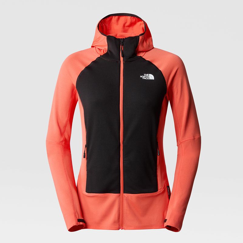 The North Face Women's Bolt Polartec® Power Grid™ Hooded Jacket Radiant Orange/tnf Black