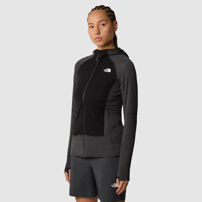 The North Face Women's Bolt Polartec® Power Grid™ Hooded Jacket Asphalt Grey-tnf Black