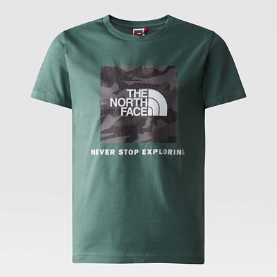 The North Face Redbox T-shirt Für Jungen Dark Sage-asphalt Grey Rain Camo Print Größe XXL Herren