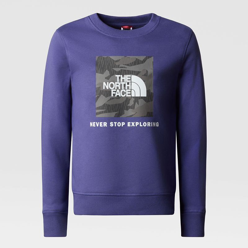 The North Face Teens' Redbox Sweater Cave Blue-asphalt Grey Rain Camo Print