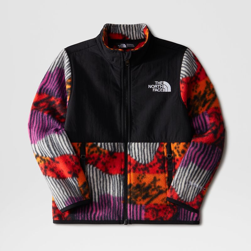 The North Face Denali Jacke Für Kinder Fiery Red Abstract Yosemite Print 