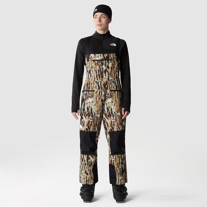 The North Face Women's Summit Verbier Gore-tex® Bib Trousers Almond Butter Pitcher Plant Print