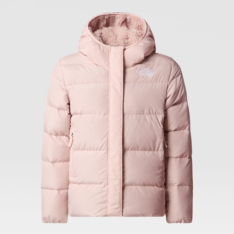 The North Face Girls' North Down Fleece-lined Hooded Parka Pink Moss
