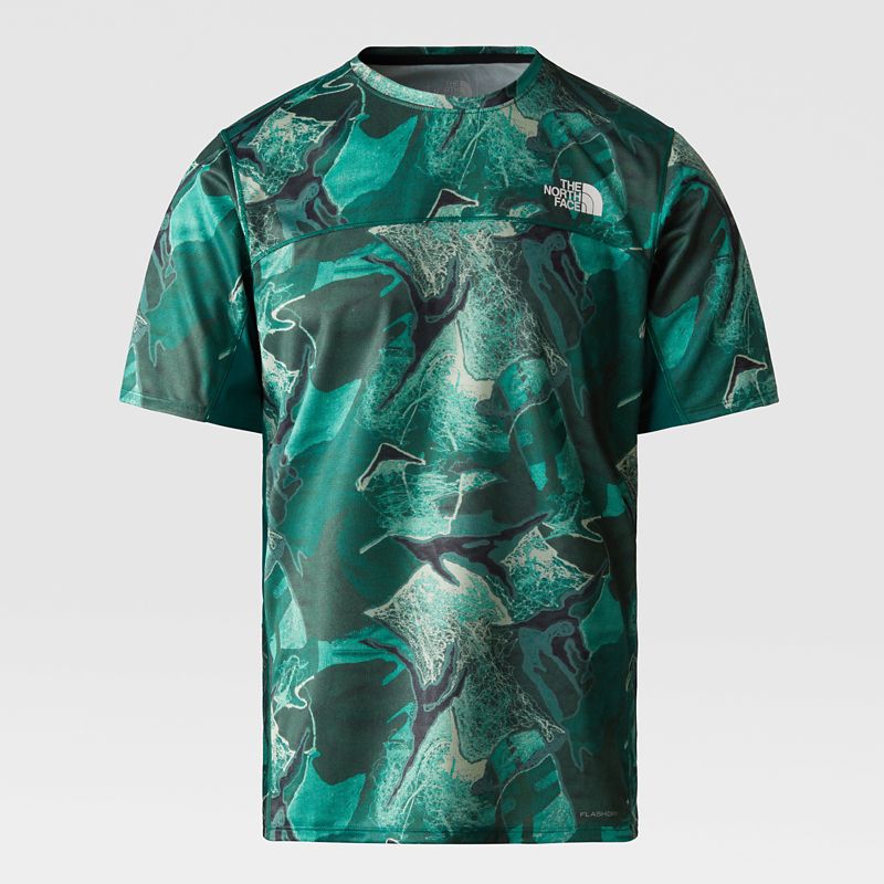 The North Face Men's Sunriser T-shirt Lichen Teal Camo Embroidery Print