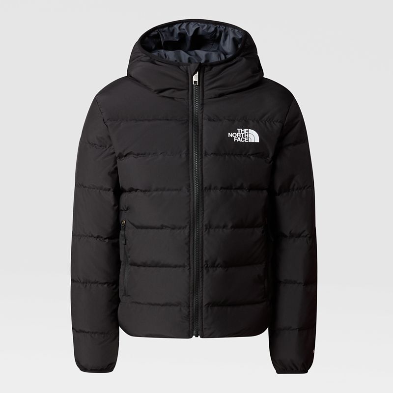 The North Face Girls' Reversible North Down Hooded Jacket Tnf Black