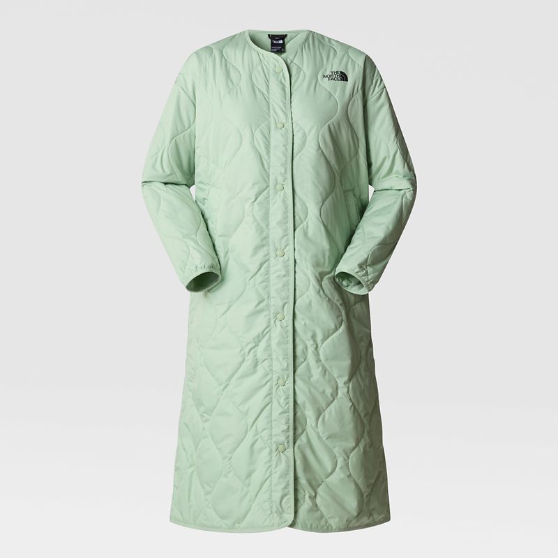 The North Face Women's Ampato Quilted Long Jacket Misty Sage
