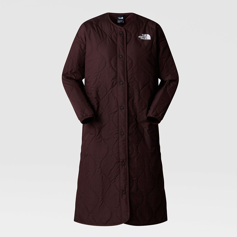 The North Face Women's Ampato Quilted Long Jacket Coal Brown