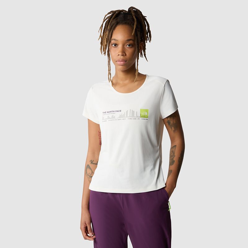 The North Face Women's Kikash T-shirt White Dune-lime Citrus