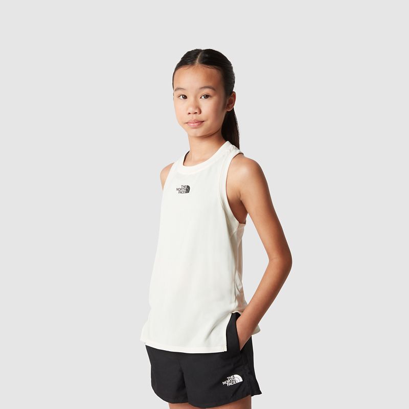 The North Face Girls' Never Stop Tank Top White Dune