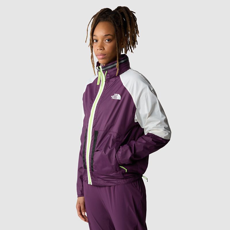 The North Face Women's Kikash Wind Jacket Black Currant Purple/white Dune