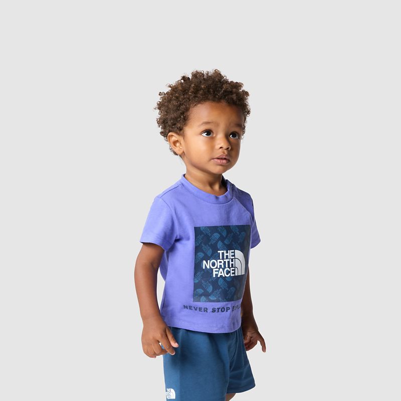 The North Face Camiseta Estampada Box Infill Para Bebé Dopamine Blue - 0