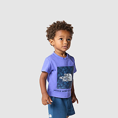 Box Infill-T-shirt met print voor baby's 1