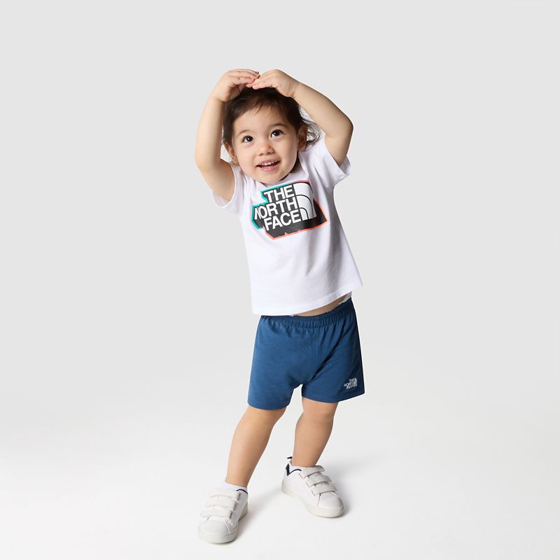 The North Face Baby Cotton Summer Set Tnf White-shady Blue- 0