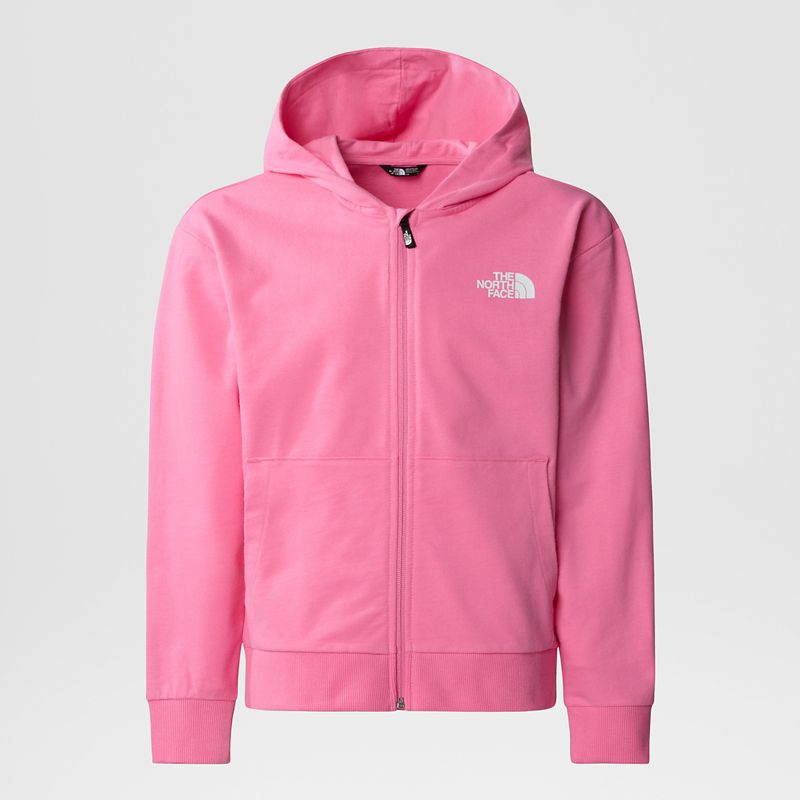 The North Face Girls' Full-zip Oversized Light Hoodie Gamma Pink