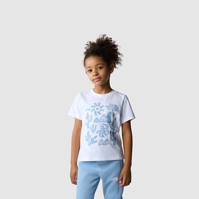 The North Face Dziecięcy T-shirt Z Grafiką Outdoor Tnf White-steel Blue Rozmiar 4 Lat