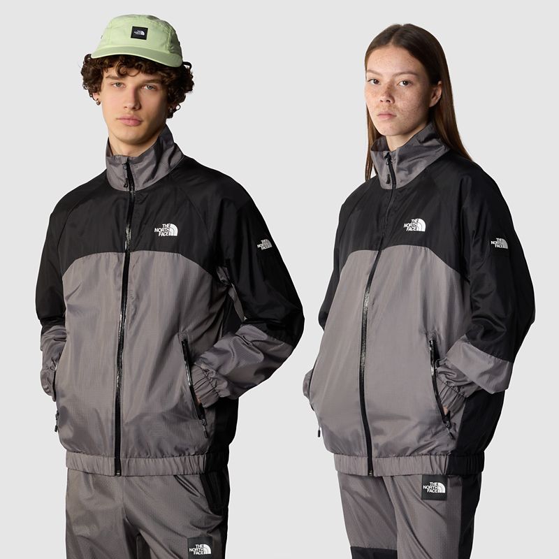 The North Face Wind Shell Full-zip Jacket Smoked Pearl-tnf Black