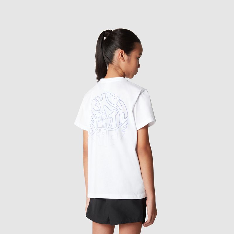 The North Face Camiseta Con Estampado Gráfico Para Niña Tnf White 