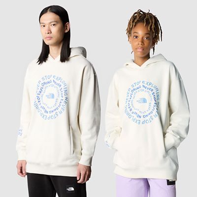the north face sweat à capuche graphic nse white dune taille xl
