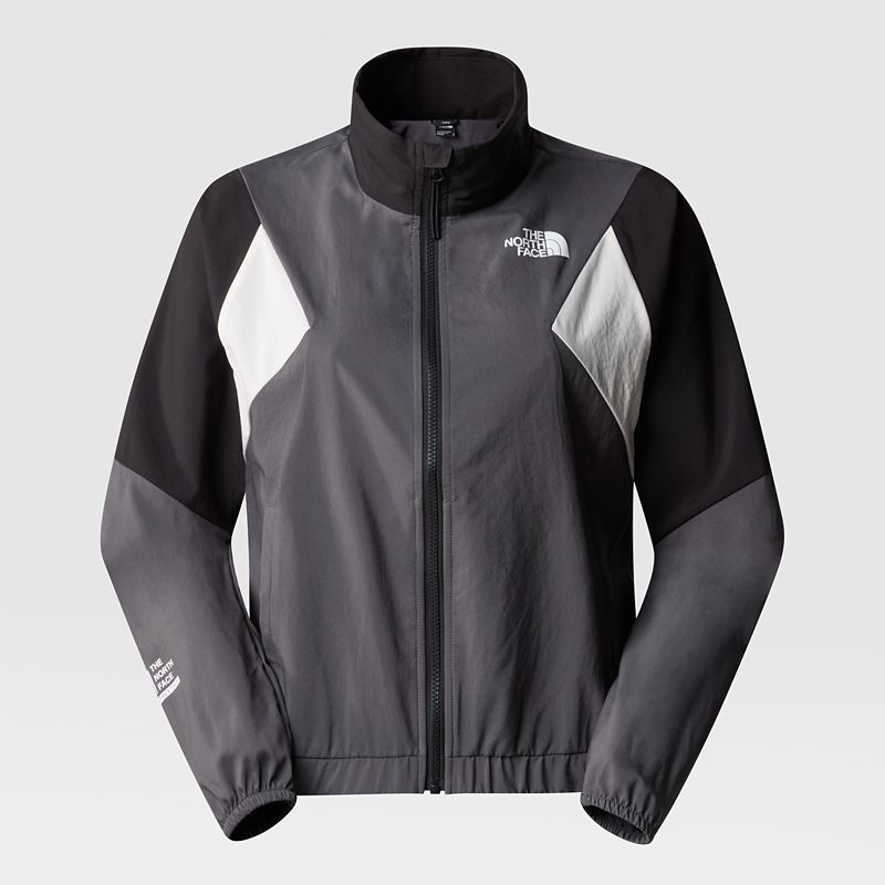 The North Face Women's Mountain Athletics Wind Track Jacket Anthracite Grey-tnf White-tnf Black
