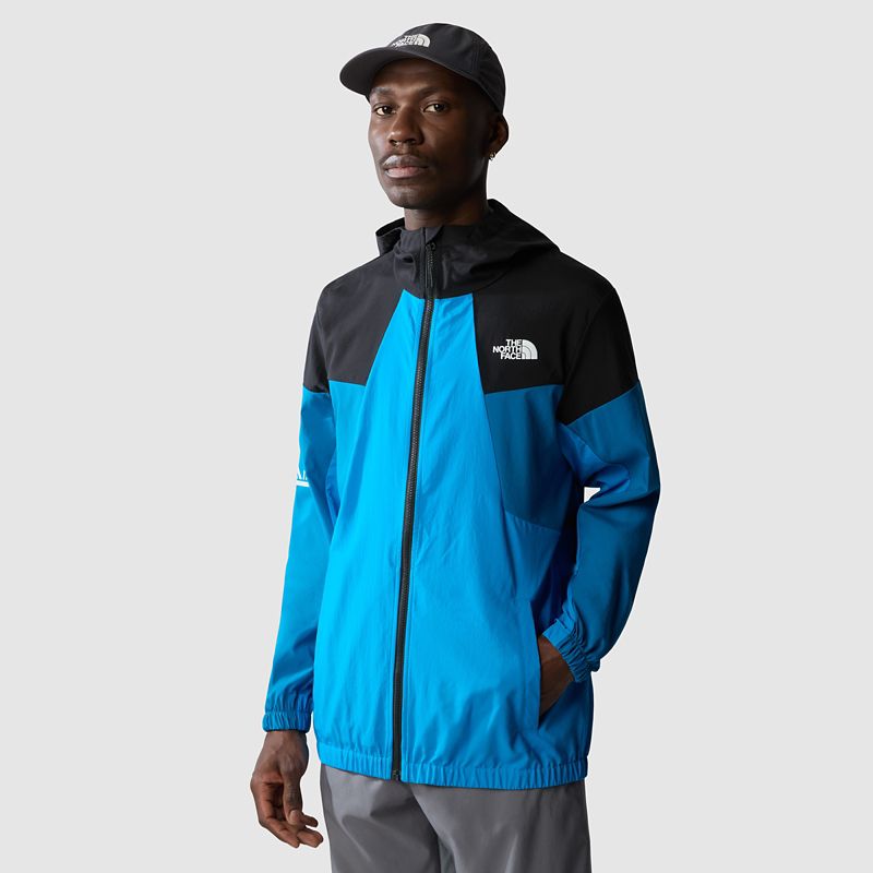 The North Face Men's Mountain Athletics Wind Hooded Track Jacket Skyline Blue-adriatic Blue-tnf Black