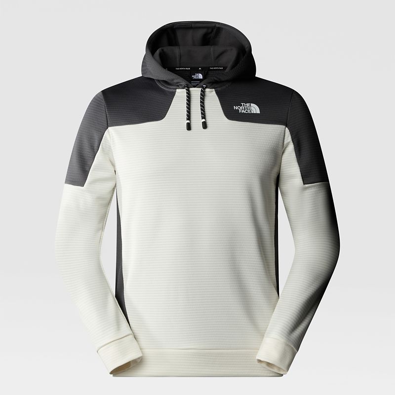 The North Face Men's Mountain Athletics Pullover Fleece Hoodie White Dune-anthracite Grey
