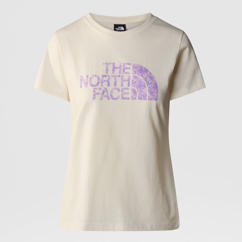 The North Face Easy T-shirt Für Damen White Dune-icy Lilac Garment Fold Print 