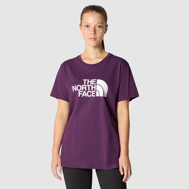 The North Face Easy Relaxt Geschnittenes T-shirt Für Damen Black Currant Purple 