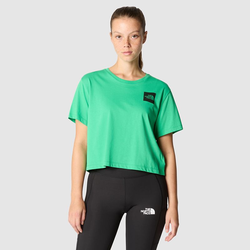 The North Face Fine Kurzgeschnittenes T-shirt Für Damen Optic Emerald 