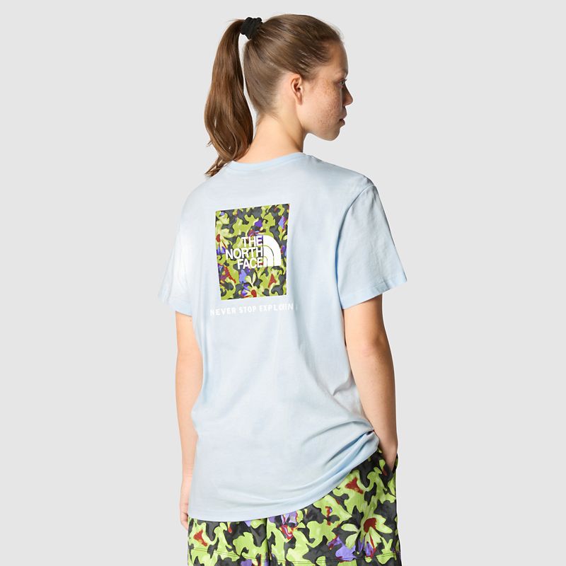 The North Face Women's Relaxed Redbox T-shirt Barely Blue-astro Lime Ai Blossoms Print